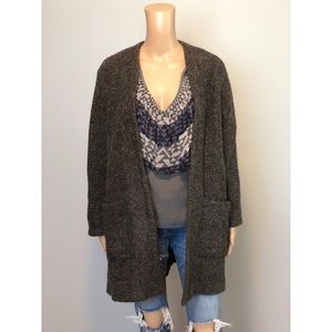 Kontessa Italy grey wool open sweater jacket